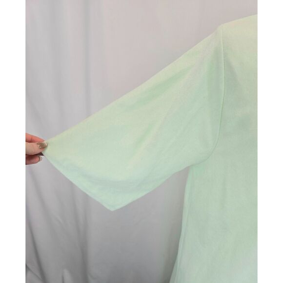 Vintage Mint Green Nightgown M Cottagecore Pearl Snap Floral Reigning Beauty - Picture 5 of 7